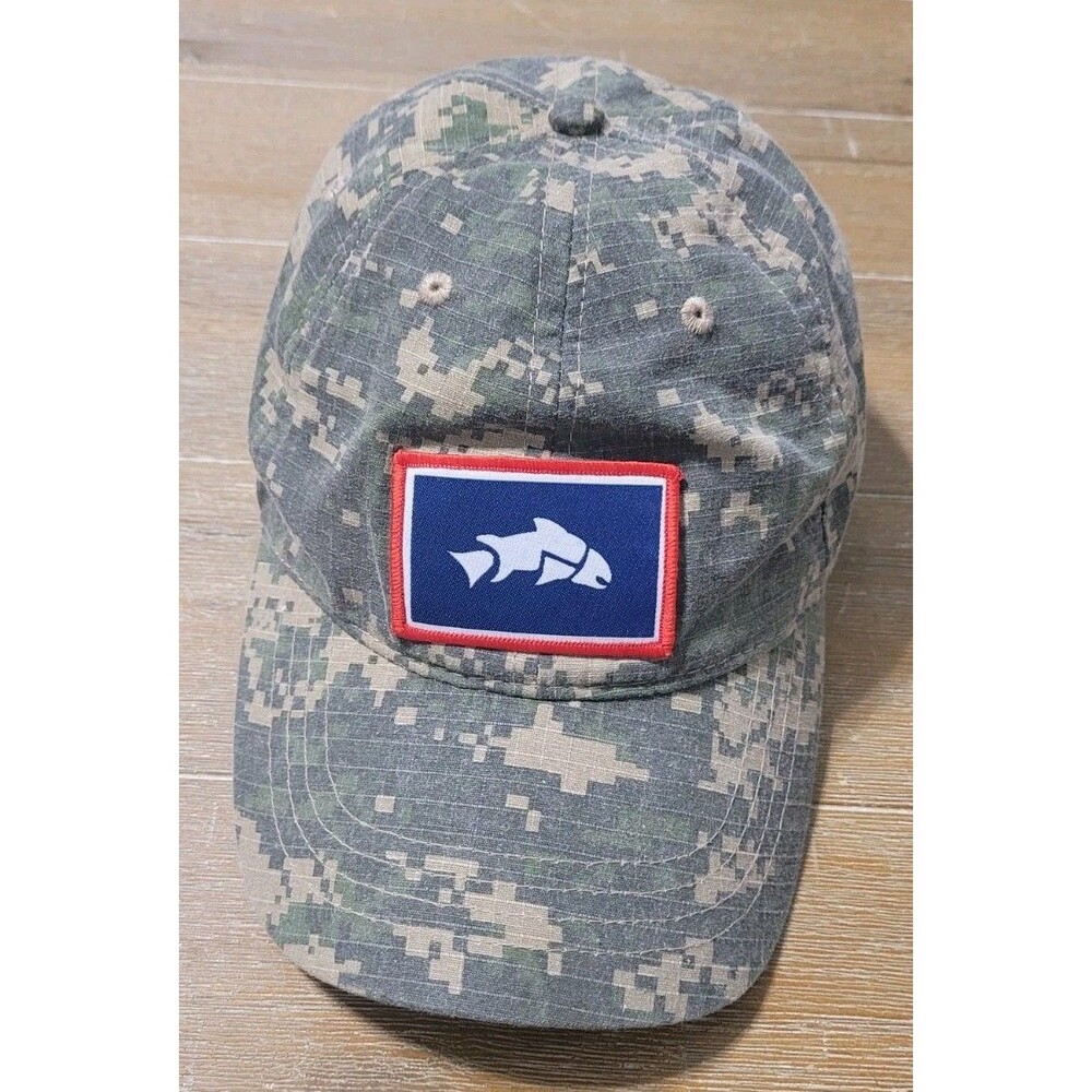 Give'r Camo Trout Hunting Fishing Hat Cap Adjustable Camouflage Green Patch